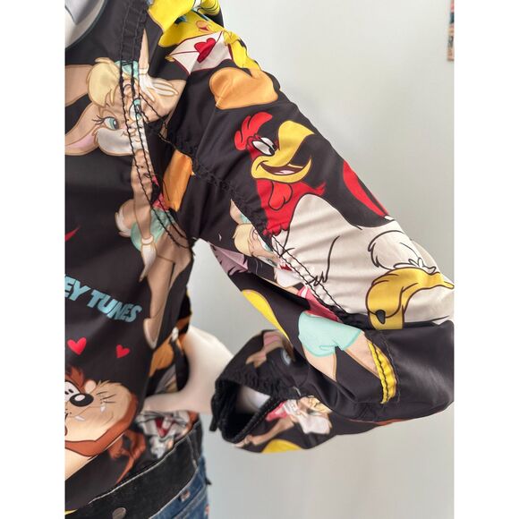 Members Only Looney Tunes Reversible Black Trucker Jacket Black Size Small - Picture 12 of 16